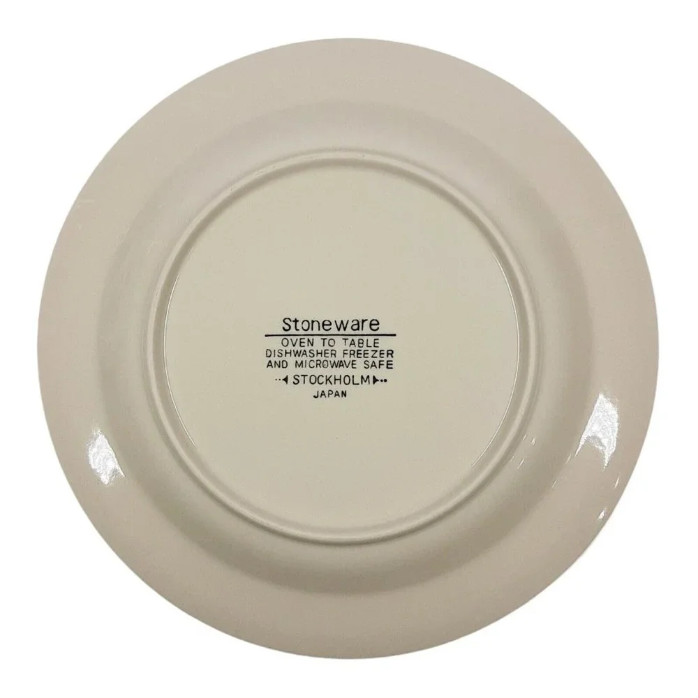 Stockholm Red Blue Floral Dinner Plate Vintage Patriotic Stoneware Dinnerware - Picture 6 of 8